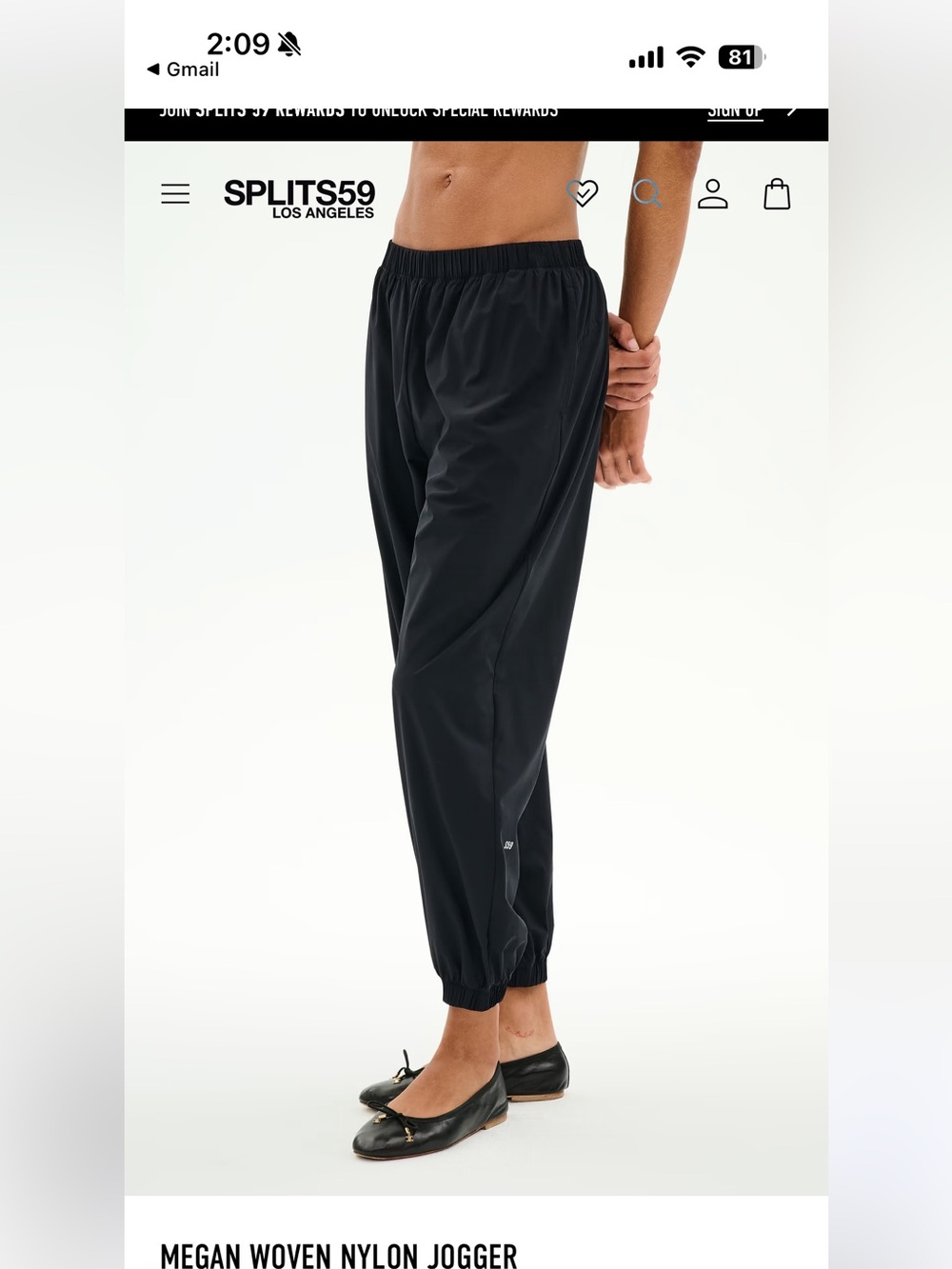 Splits59 Black Woven Nylon Joggers
